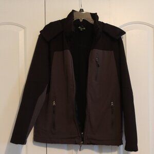 NordicTrack Weather Resistant Black/Grey Fleece Lined Zip up Hooded Jacket Small